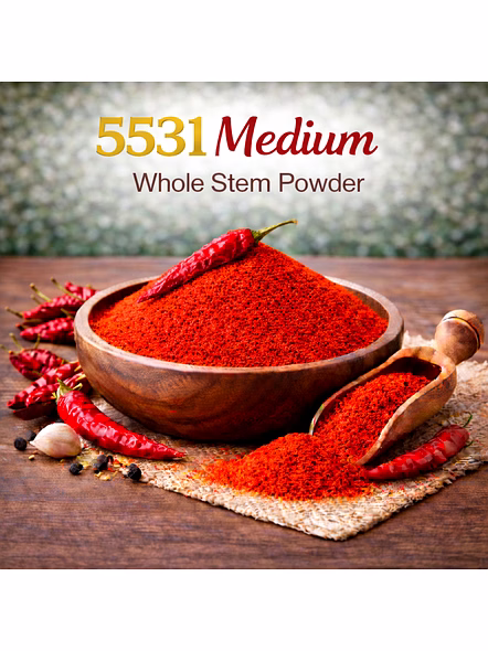 5531 Medium – Whole Stem Red Chilli Powder | Wholesale Red Chilli Powder for Spice Importers