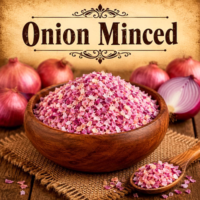 onion minced | bulk dehydrated onion ingredient for food manufacturers