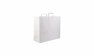 Hotpack White Flat Handle Paper Bag, PFH - 3