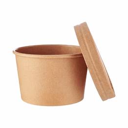 kraft paper curry container (food container) with paper lid
