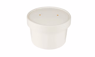 White Paper Curry Container (Food Container) with Paper Lid