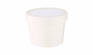 White Paper Curry Container (Food Container) with Paper Lid