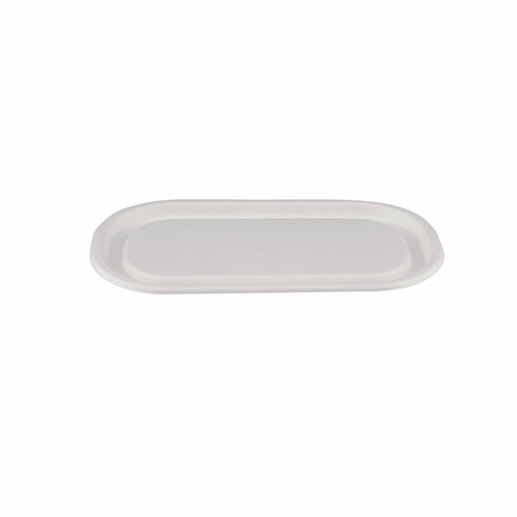Biodegradable Hinged 25 Oz (750 Ml) Oval Container Lid Only - Natural Disposable image 2