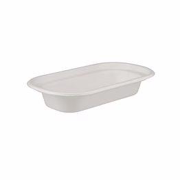 biodegradable hinged 16 oz (500 ml ) round container base only - natural disposable