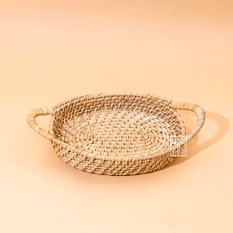 karmakriti bamboo tray with handles | rattan serving tray