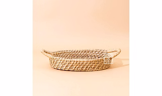 Bamboo tray with Handles | Rattan Serving Tray