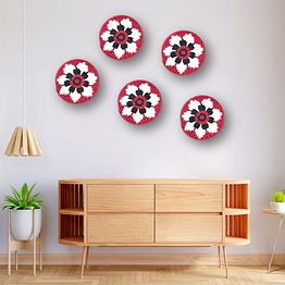 wall decor | wall decorative plates | floral red