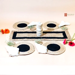 Jute Dining table mats Set | Runner Placemats and Coasters