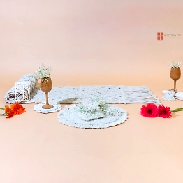Macrame Table mats with Runner and Placemats | Set of 4 | Set of 6