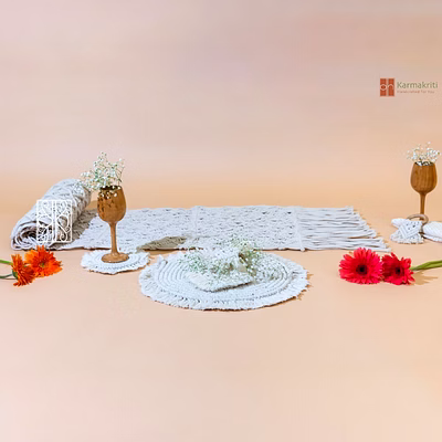 macrame table mats with runner and placemats | set of 4 | set of 6