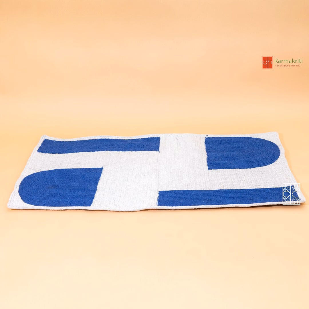 cotton floor carpet | floor rugs | blue and white