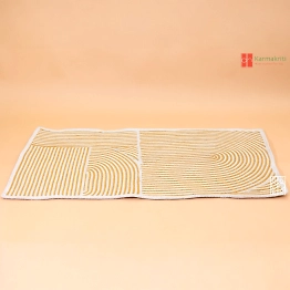 Floor mat for living room | Handwoven Cotton floor rug