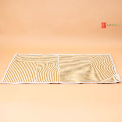 Floor mat for living room | Handwoven Cotton floor rug