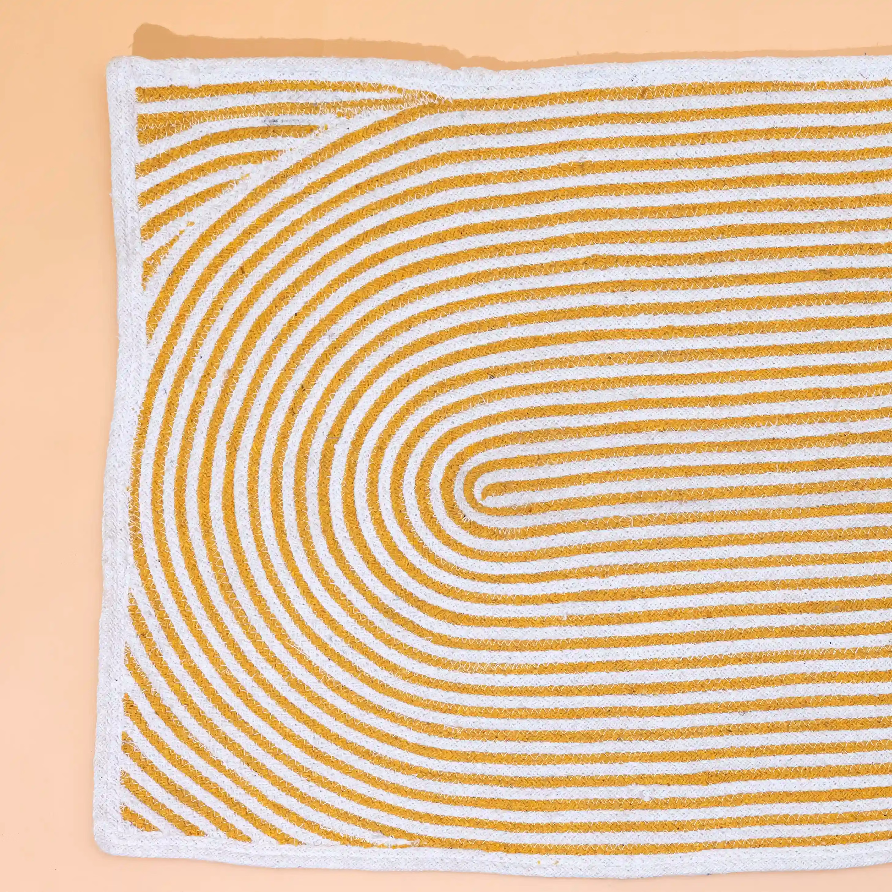Floor mat for living room | Handwoven Cotton floor rug image 2