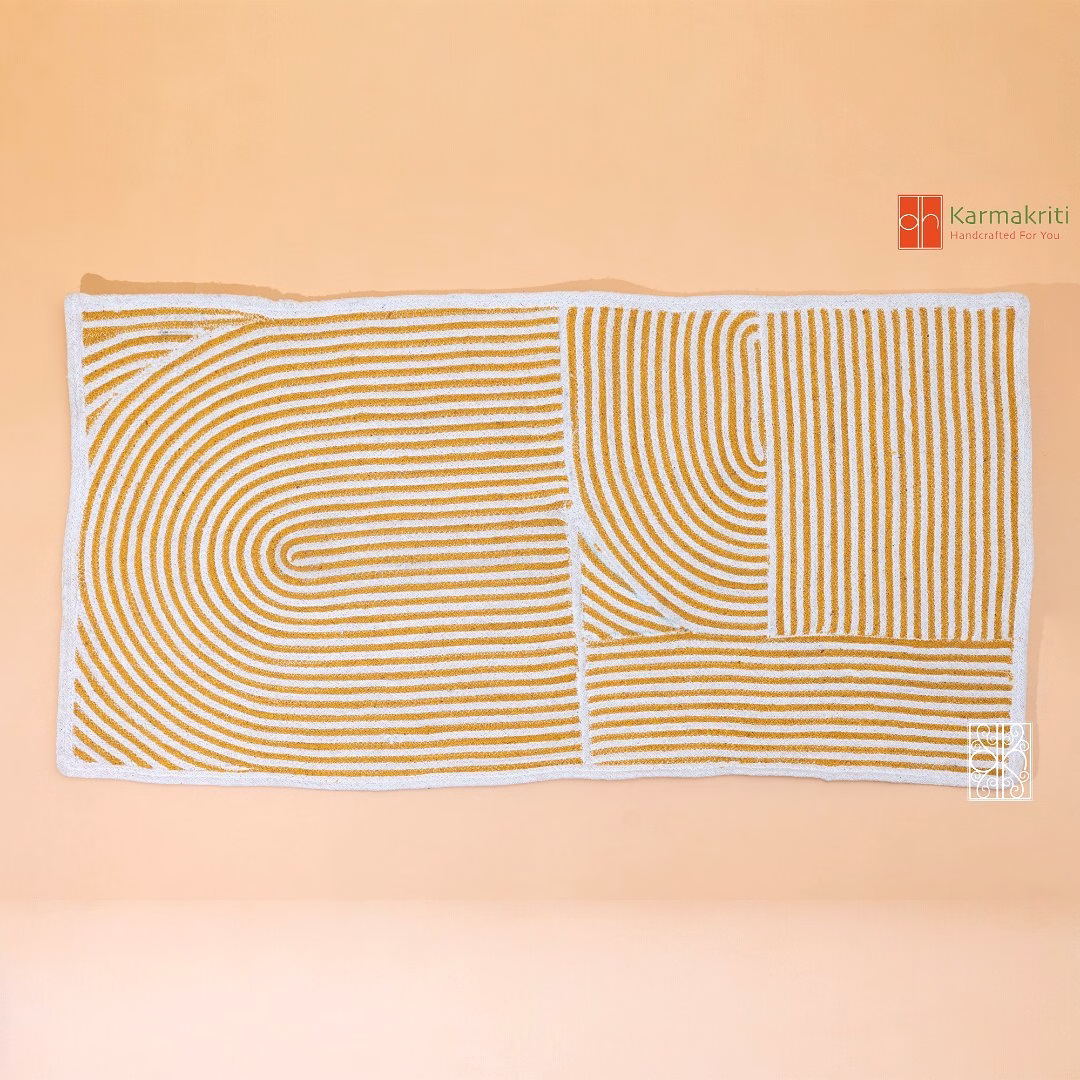 Floor mat for living room | Handwoven Cotton floor rug image 4