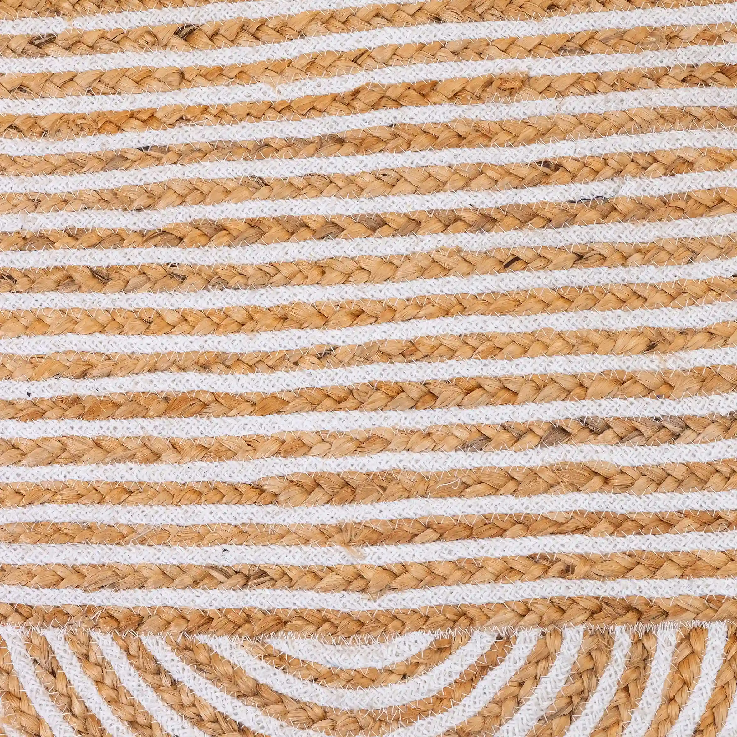 Childrens floor mats​ | Jute floor rug | Yellow and White image 3