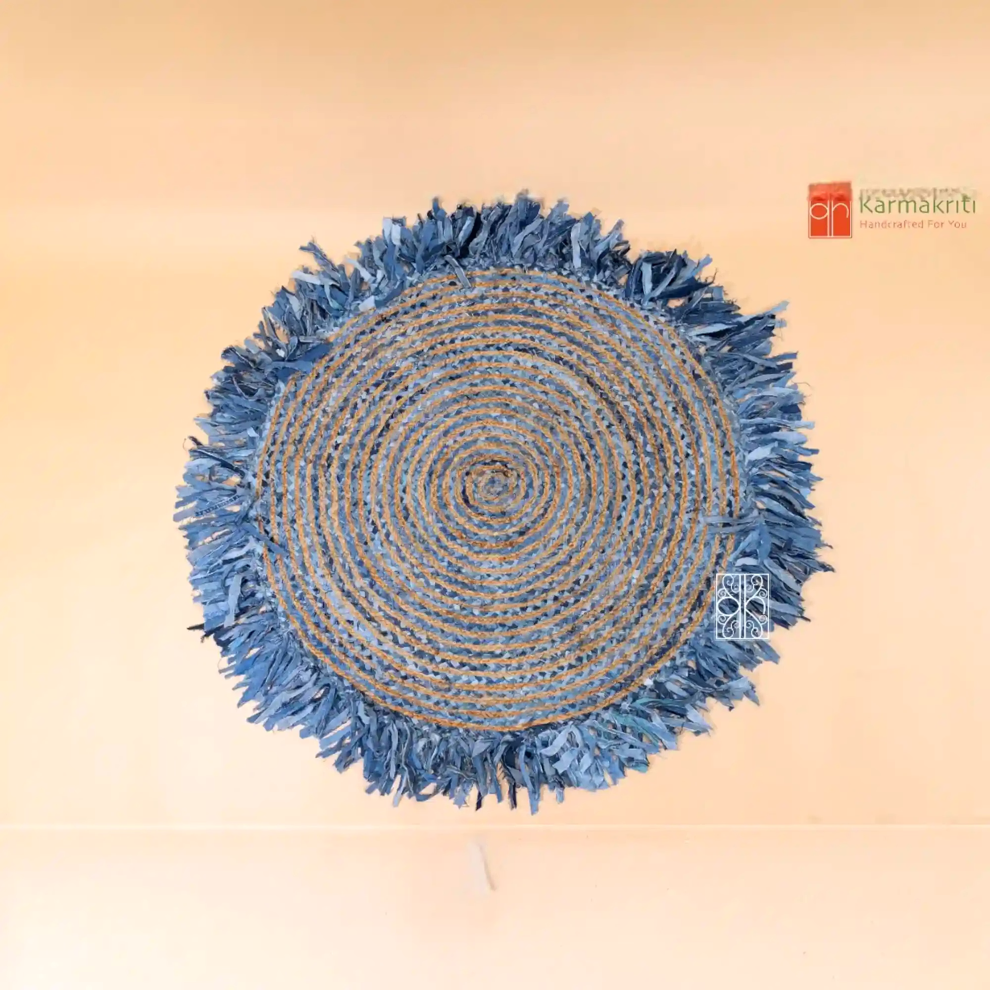 Round Rug | Round rug for living room | Jute and Denim image 3