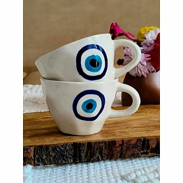 ceramic coffee mug set with saucer