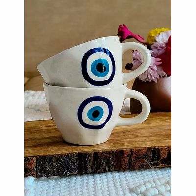 ceramic coffee mug set with saucer
