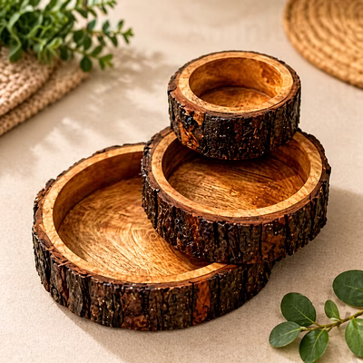 drivetech wooden serving tray set of 3