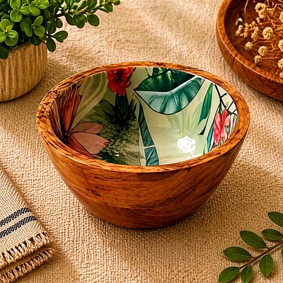 drivetech wooden serving bowl