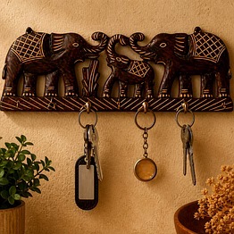 drivetech wooden elephant design key hanger