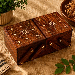 drivetech wooden jewellery box for women size: 8x4x5 inches
