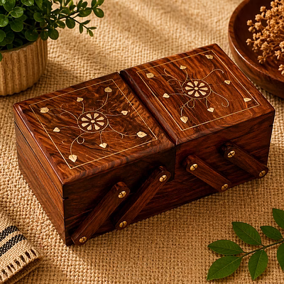 drivetech wooden jewellery box for women size: 8x4x5 inches