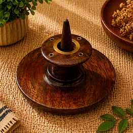 drivetech wooden coin shape incense holder