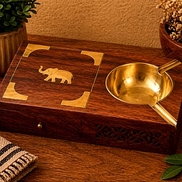 drivetech wooden ashtray with lid