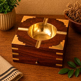 drivetech wooden ashtray with cigarette holder
