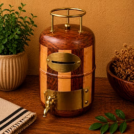 drivetech cylindrical wooden money bank