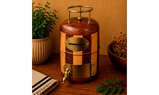 Cylindrical Wooden Money Bank