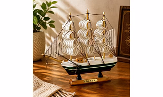 Wooden Sailing Ship Showpiece