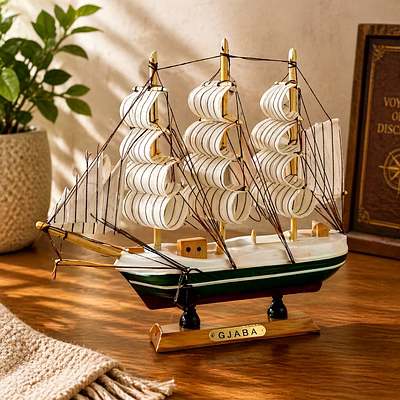 drivetech wooden sailing ship showpiece