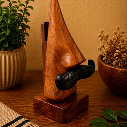 drivetech wooden nose shaped specs holder