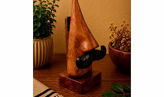 Wooden Nose Shaped Specs Holder