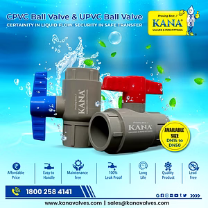 CPVC BALL VALVE - 1/2 INCH TO 2 INCH.