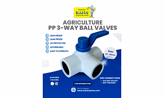3 Way PVC Ball Valve White & Gray - 1 inch (1" or 32mm)