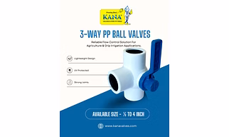 3 Way PVC Ball Valve White & Gray - 2 inch (2" or 63mm)
