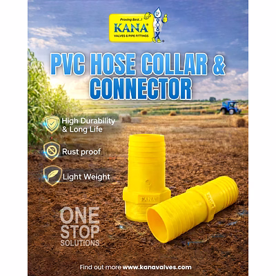 2.5 inch pvc(plastic) hose connector (63mm or 2-1/2") - kana valves