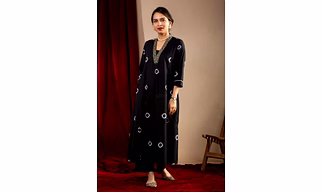 CLOTHAURA Kurta Set for Women V Neck Embroidered Rayon Kurta & Palazzo Set for Women | Stylish & Comfortable Ethnic Wear