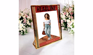 Metal and glass double sided table Top photo frame