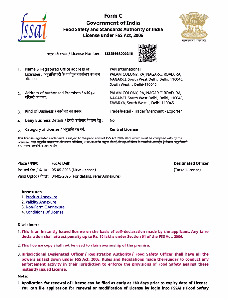 FSSAI Certificate