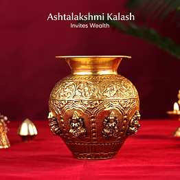 pure brass ashta lakshmi kalash