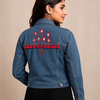 Hand crafted embroidery Denim jacket-1