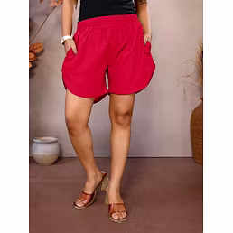 Magenta Multipurpose Shorts for Women | 100% Viscose Soft &amp; Breathable Fabric Casual | Beach | Leisure | Night | Sports | Yoga Cover-Up Shorts for Women