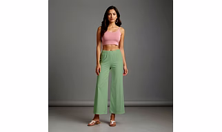 Pista Cotton Women's Palazzo Wide-Leg Bottoms with Elastic Waist Soft Mid-Rise Loose Fit Palazzo with Pockets Stylish Flowy Design for Casual Solid Ankle-Length Comfort Wear Trousers