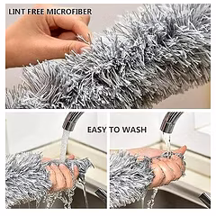 FAN MOP - FAN CLEANING DUSTER (100 INCH) FAN MOP FAN DUSTER MICROFIBER CLEANING MOP FAN CLEANING DUSTER MOP - 100 INCH FAN MOP WITH 100 INCHES EXPANDABLE POLE HANDLE WASHABLE DUSTER FOR HIGH
