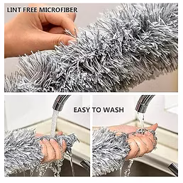 FAN MOP - FAN CLEANING DUSTER (100 INCH) FAN MOP FAN DUSTER MICROFIBER CLEANING MOP FAN CLEANING DUSTER MOP - 100 INCH FAN MOP WITH 100 INCHES EXPANDABLE POLE HANDLE WASHABLE DUSTER FOR HIGH